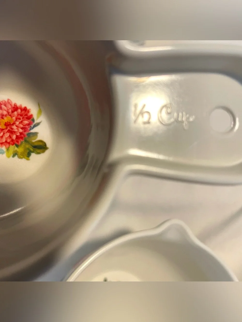 PIONEER WOMAN 7-Piece Melamine Measuring Cups/Stainless Magnetic Spoons - Floral